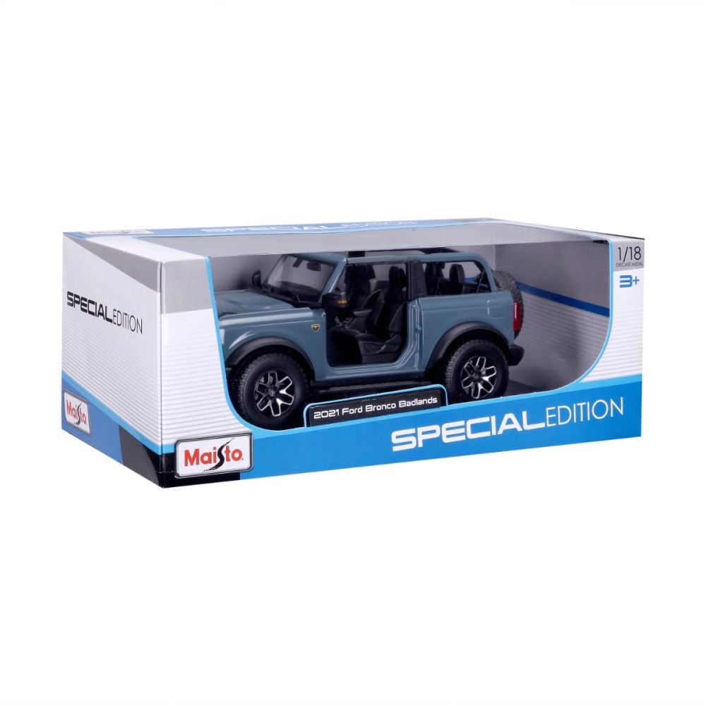 Masina din metal, Maisto, Ford Bronco Badlands 2021, 1:18, Albastru