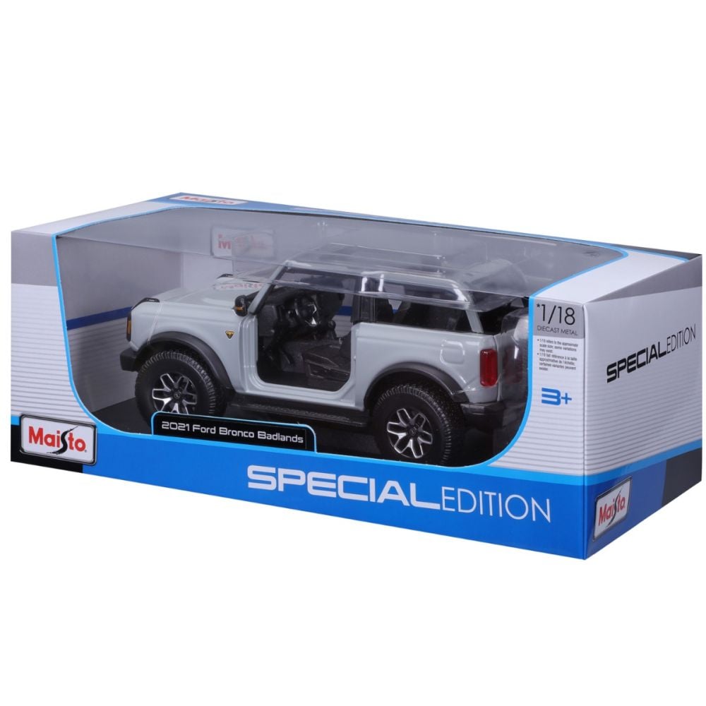 Masina metalica, Maisto, Ford Bronco Badlands 2021, 1:18, Gri