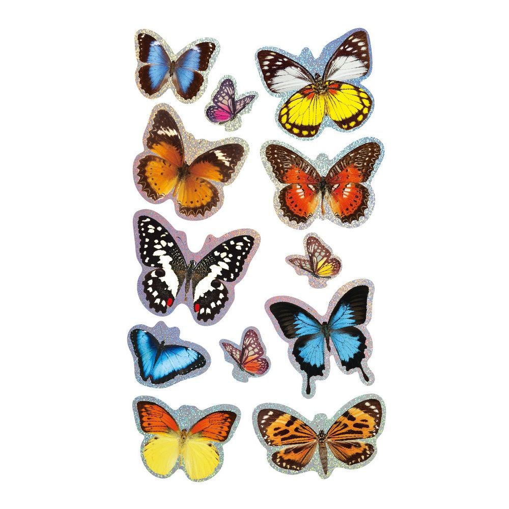 Abtibilduri 3D, Avenir, Natural Creation, Fluturi, 12 bucati