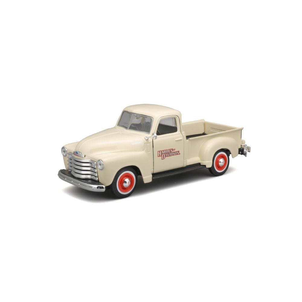 Set masina si motocicleta, Maisto, H-D Custom, 1950 Chevrolet 3100 Pick Up 1:25 si 2001 FLSTS Heritage Springer, 1:24