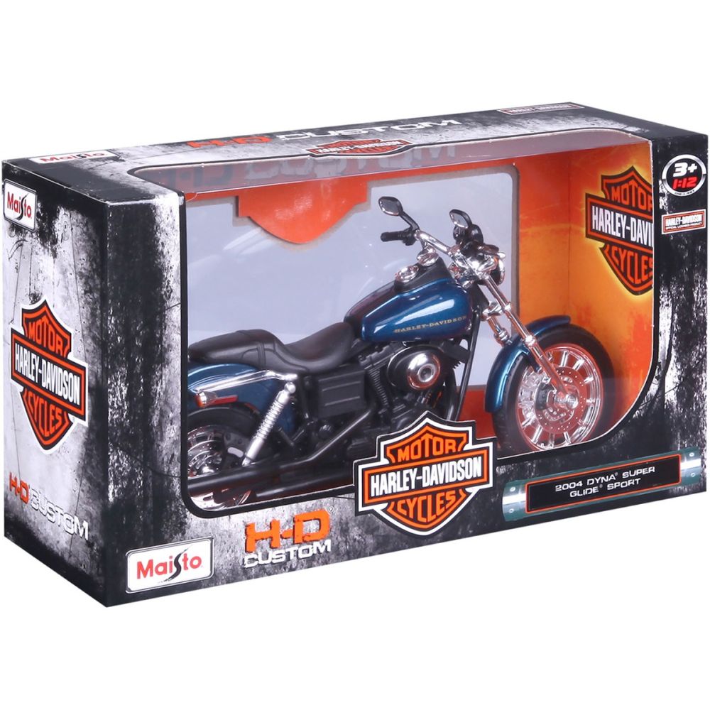Motocicleta metalica, Maisto, Harley-Davidson, 2004 Dyna Super Glide Sport, 1:12