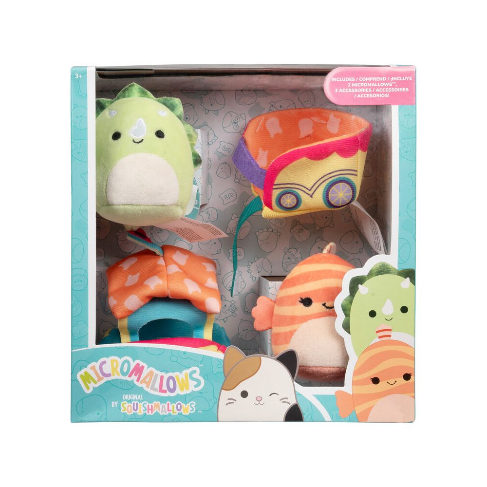 Set 2 jucarii de plus cu accesorii, Squishmallows, Micromallows