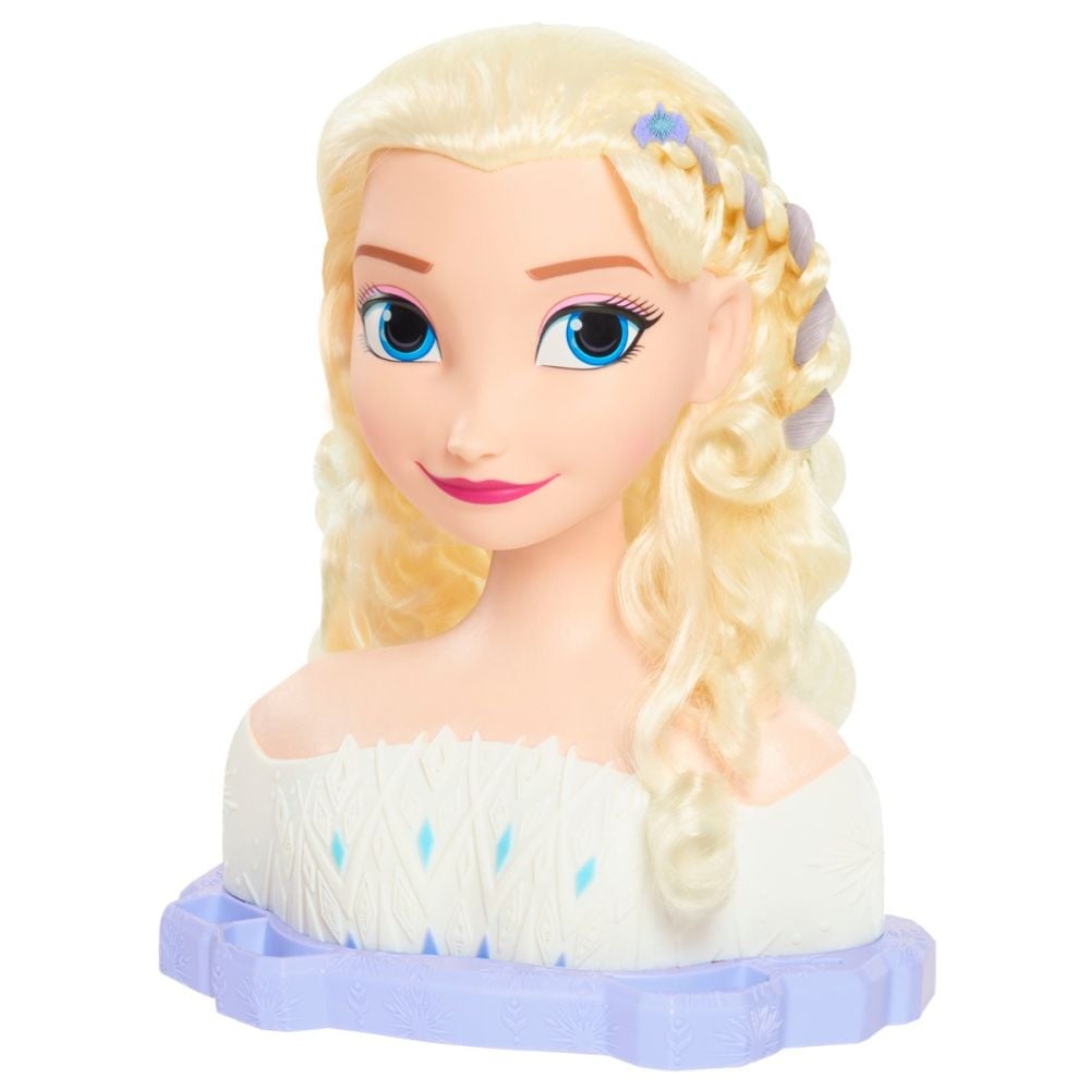 Manechin de coafat cu accesorii, Styling Head, Papusa Elsa Frozen, 18 piese