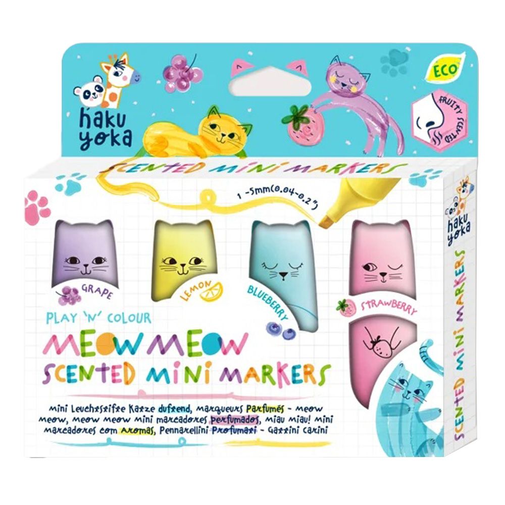Set 4 mini markere parfumate, Avenir, Meow Meow