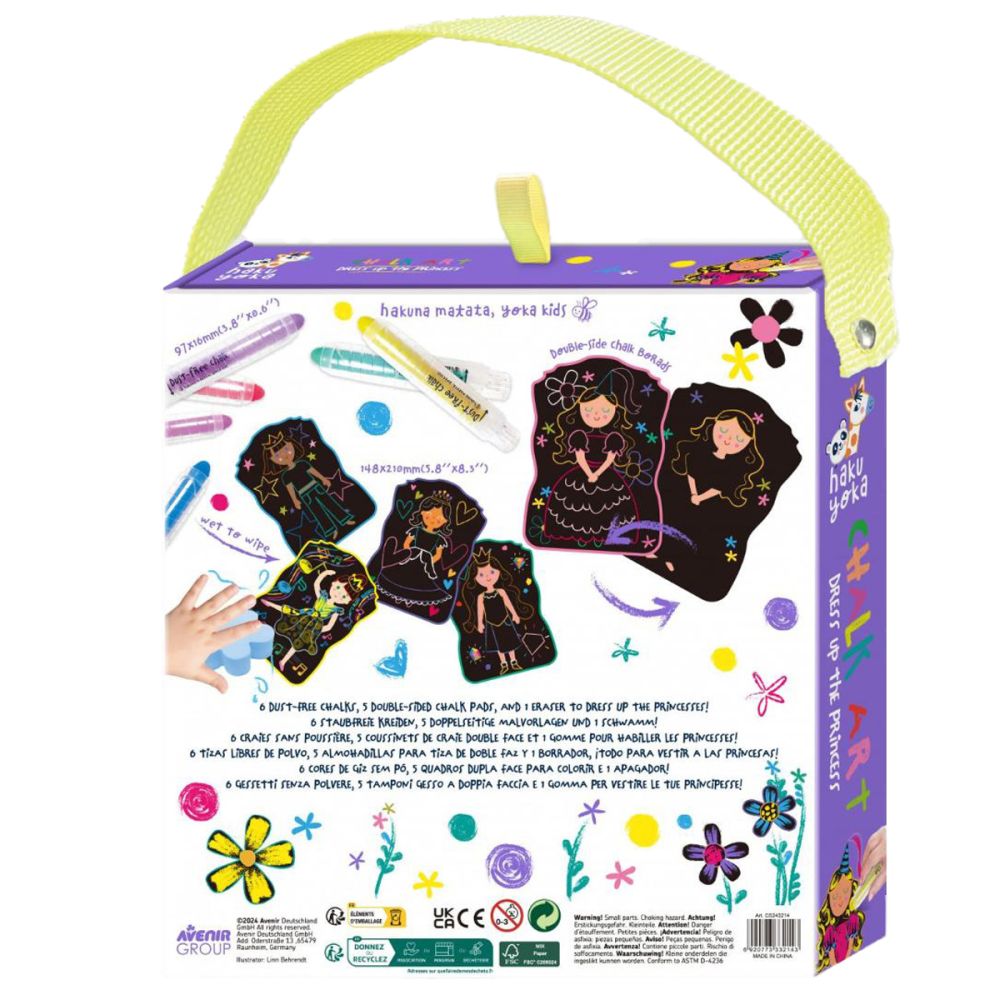 Set portabil de desen cu creta, Avenir, Haku Yoka, Imbraca Printesa