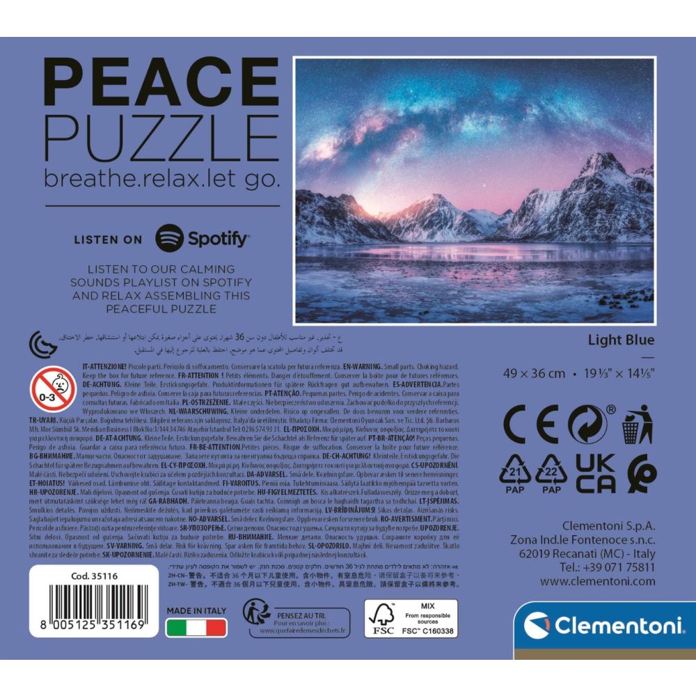 Puzzle Clementoni, Polul Nord Lumina Albastra, 500 piese