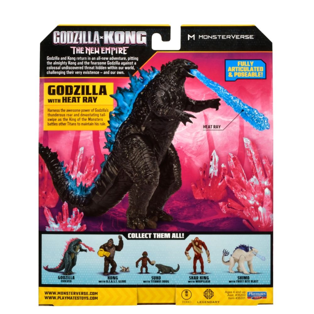 Figurina articulata cu accesoriu, Monsterverse, Godzilla with Heat Ray, 15 Cm