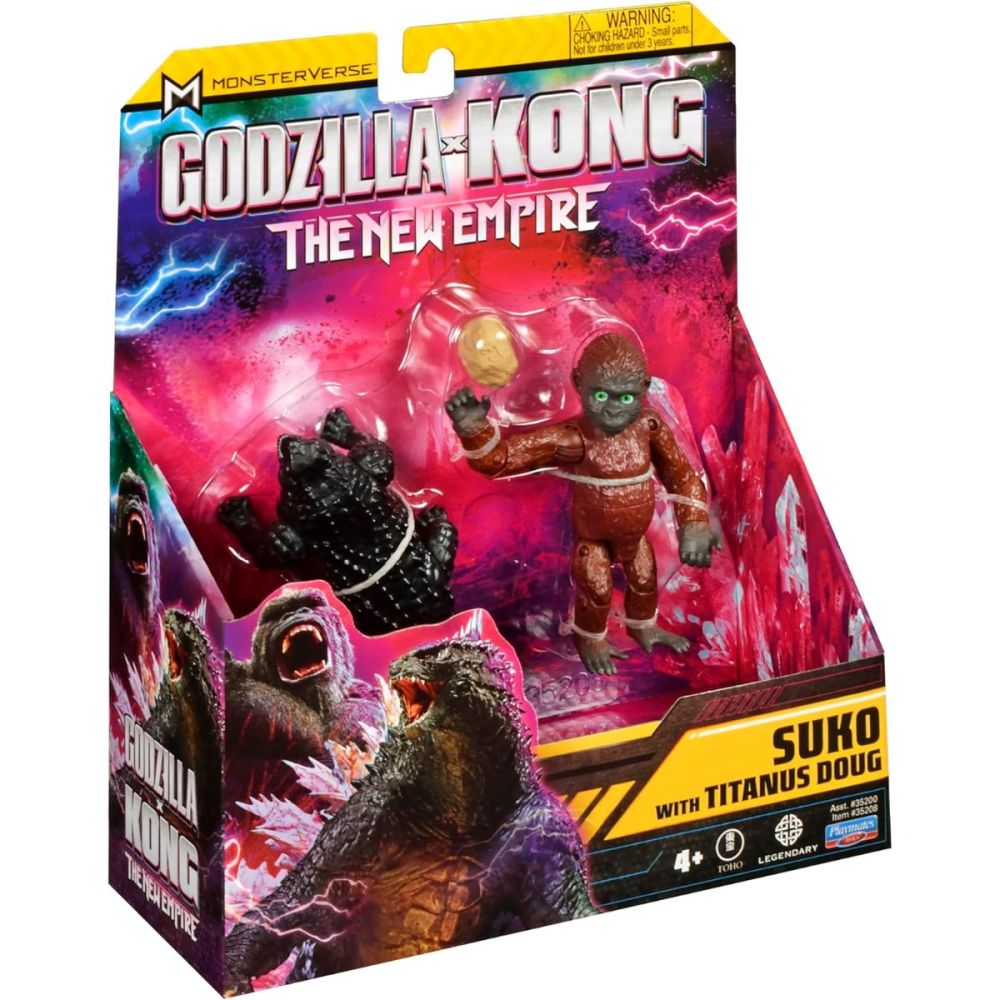 Figurina articulata cu accesoriu, Monsterverse, Suko with Titanus Doug, 15 cm
