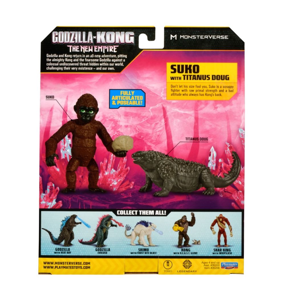 Figurina articulata cu accesoriu, Monsterverse, Suko with Titanus Doug, 15 cm