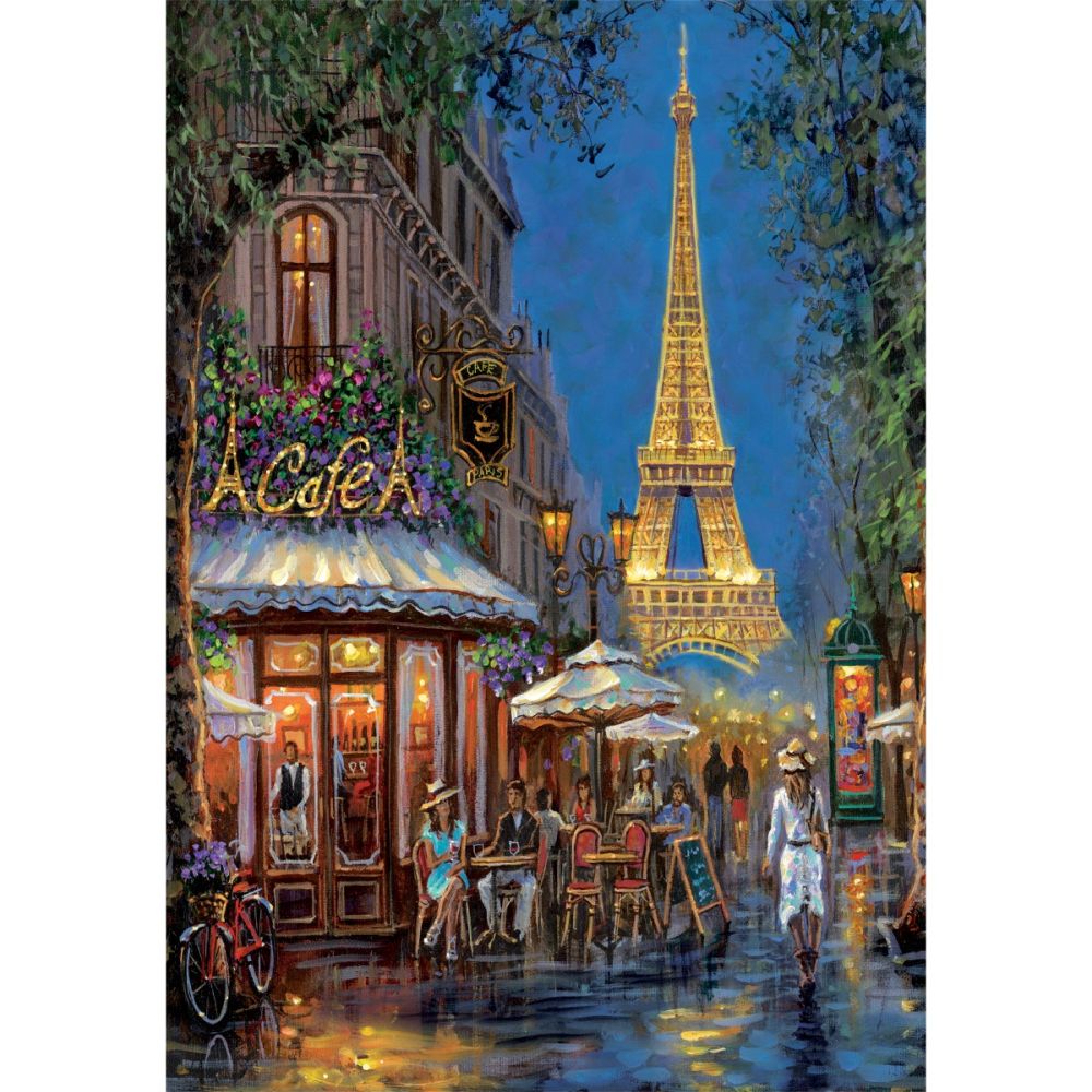 Puzzle Clementoni, Night at the Eiffel Cafe, 500 piese