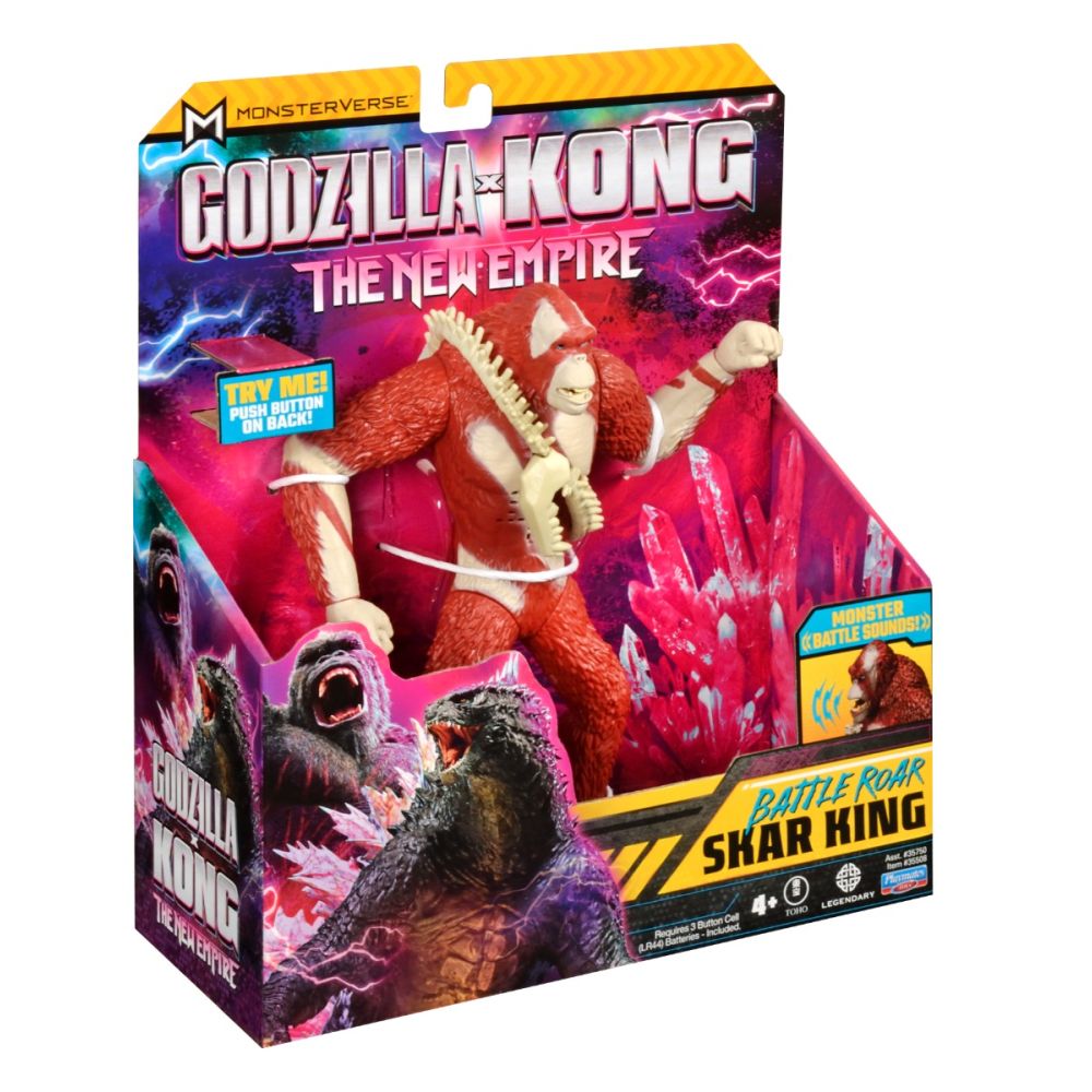 Figurina articulata cu sunete, Monsterverse, Battle Roar, Skar King, 18 cm