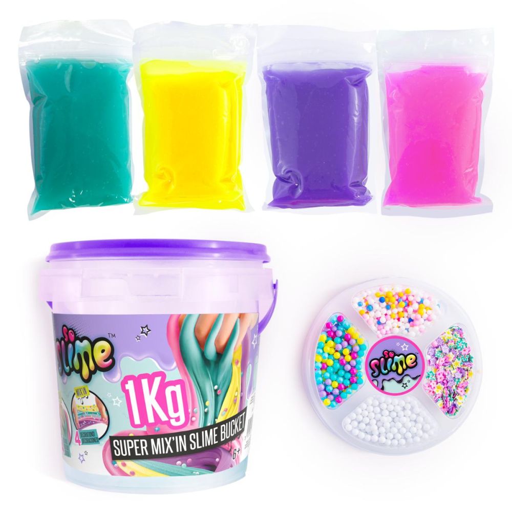 Galetusa cu slime si decoratiuni, So Slime DIY, Super Mix, 1 kg