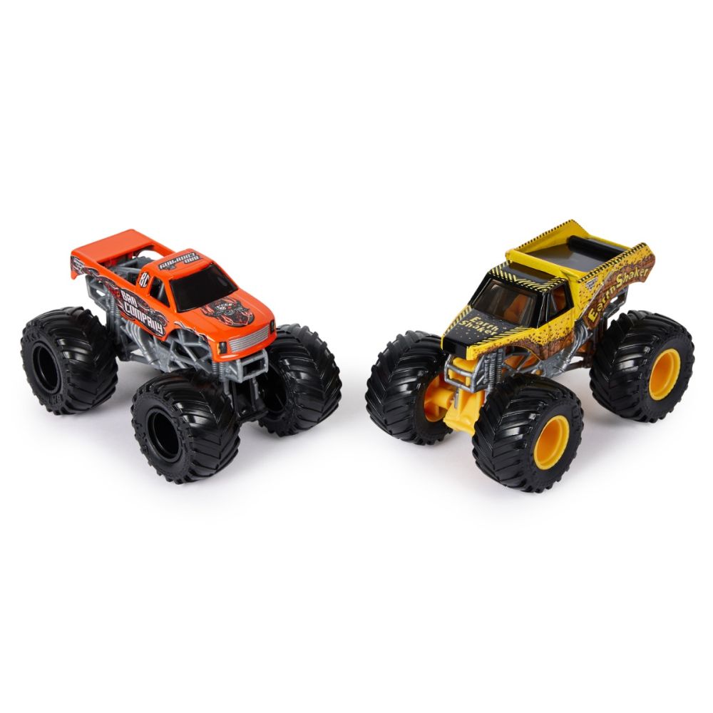 Set 2 masini, Monster Jam, Bad Company Vs Earth Shaker, 1:64, 20144308