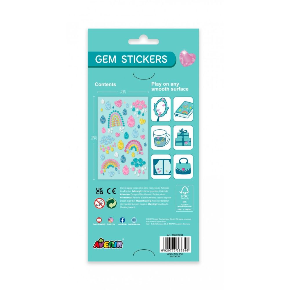 Set abtibilduri, Avenir, Gem Stickers, Rainbow