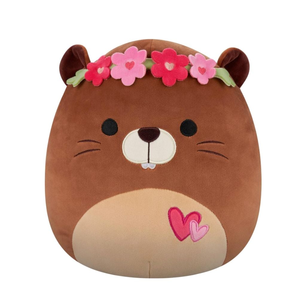 Jucarie de plus, Squishmallows, Castorul Chip cu inimioare, 19 cm