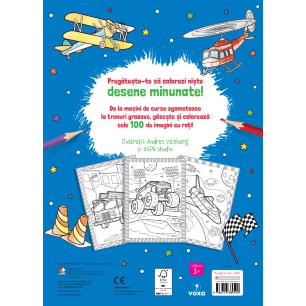 Descopera si coloreaza, Litera, 100 Mijloace de transport