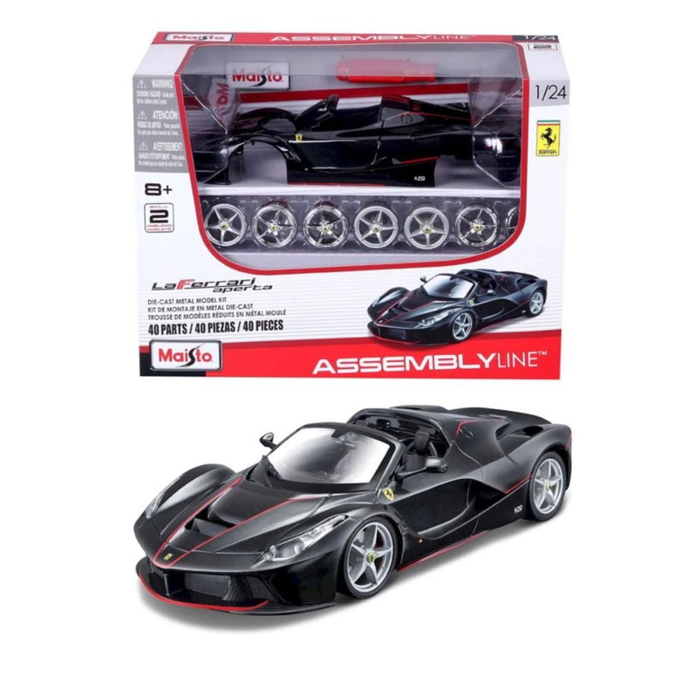 Set constructie masinuta metalica, Maisto, LaFerrari Aperta, 40 piese, 1:24, Negru
