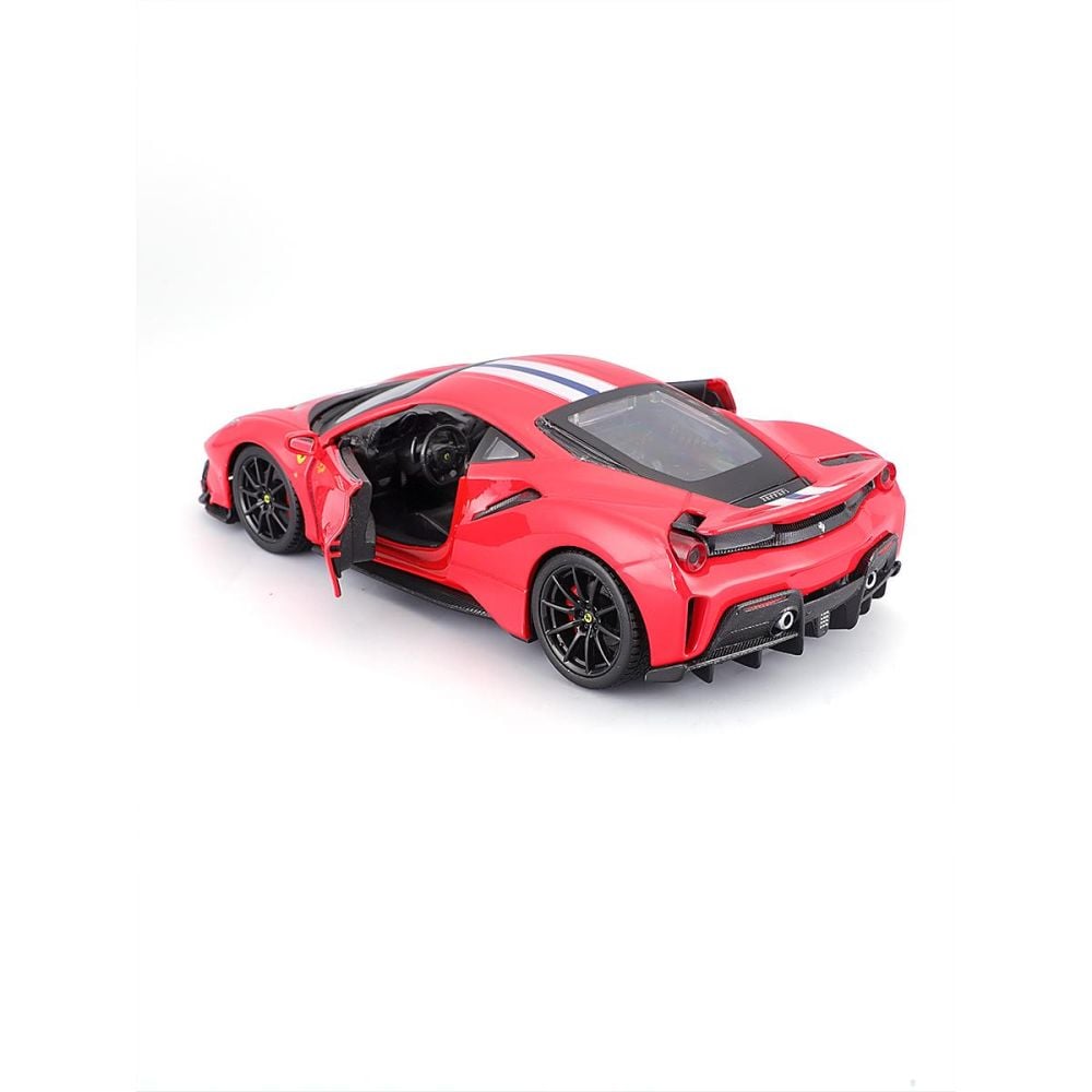 Set constructie masinuta metalica, Maisto, Ferrari 488 Pista, 43 piese, 1:24, Rosu