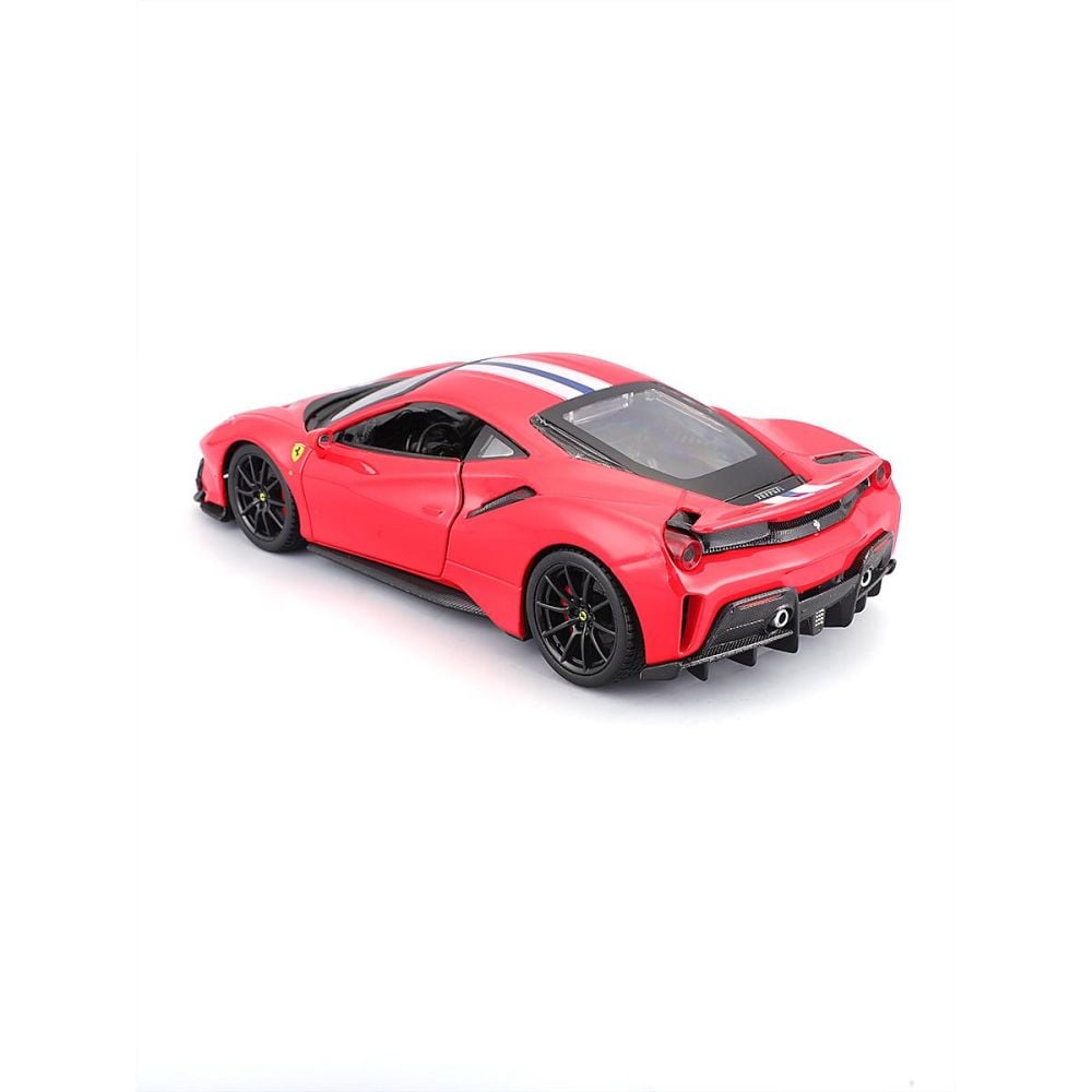 Set constructie masinuta metalica, Maisto, Ferrari 488 Pista, 43 piese, 1:24, Rosu