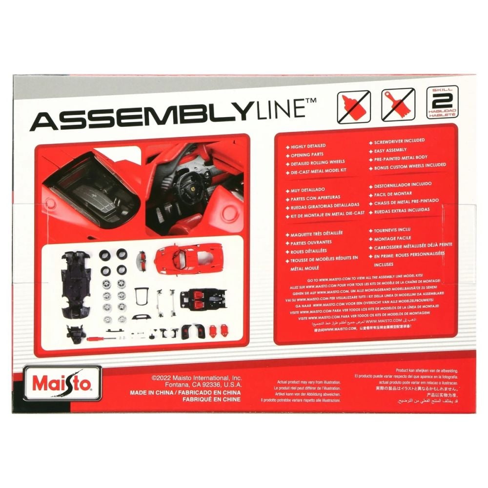 Set constructie masinuta metalica, Maisto, Ferrari Enz, 35 piese, 1:24, Rosu