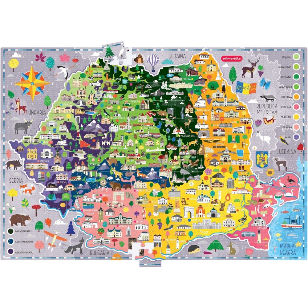 Puzzle Mimorello, Harta Romaniei, 168 piese