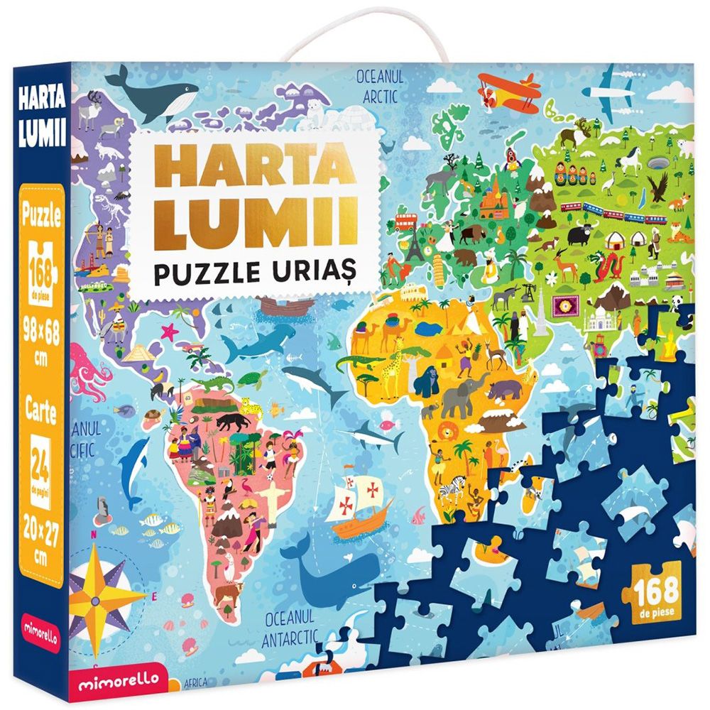 Puzzle Mimorello, Harta Lumii, 168 piese