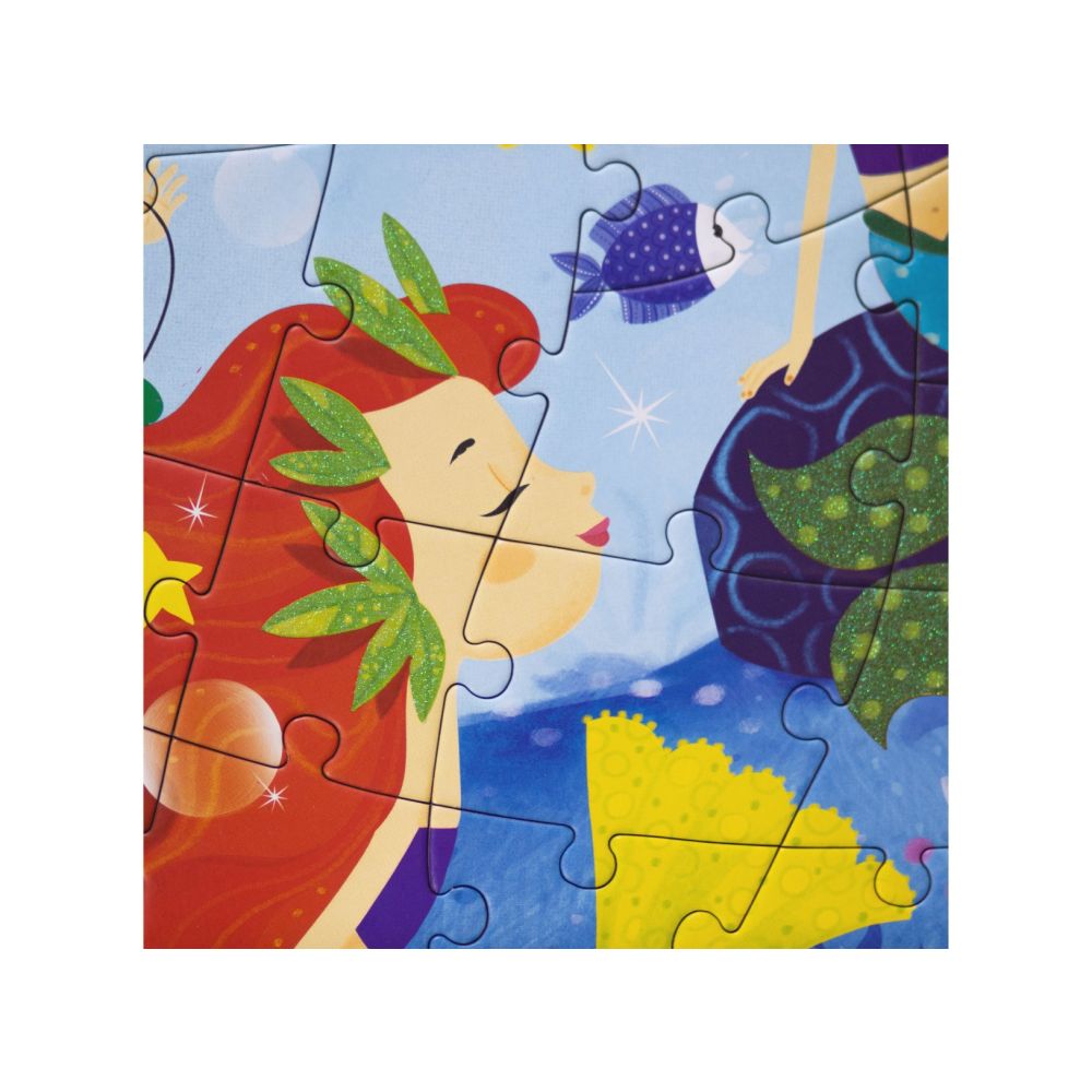 Puzzle cu glitter, Mimorello, Sirene Magice, 120 piese