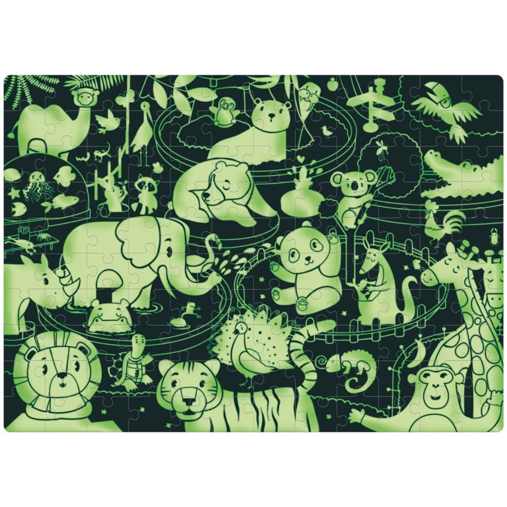 Puzzle fosforescent, Mimorello, Zoo, 120 piese