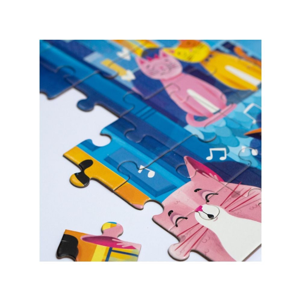 Puzzle fosforescent, Mimorello, Pisici, 120 piese