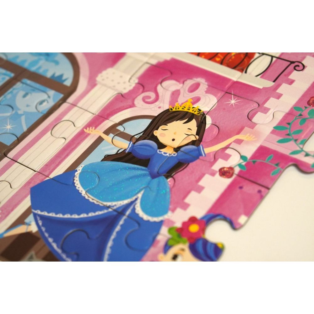 Puzzle cu glitter, Mimorello, Printese Fabuloase, 118 piese