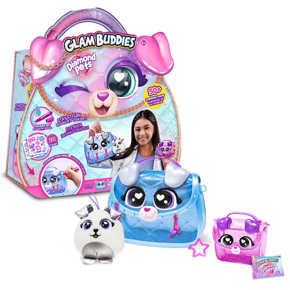 Jucarie de plus surpriza si 2 gentute, Glam Buddies, Diamond Pets