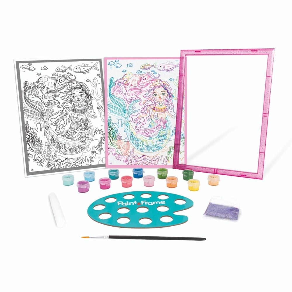 Set de pictura pe numere, Happi Hobbi, Picteaza si inrameaza, Sirena mitica