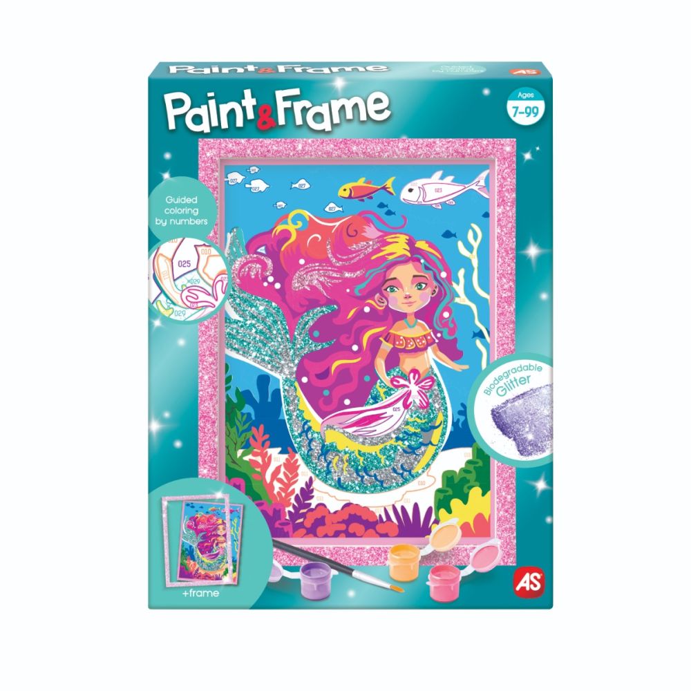 Set de pictura pe numere, Happi Hobbi, Picteaza si inrameaza, Sirena mitica