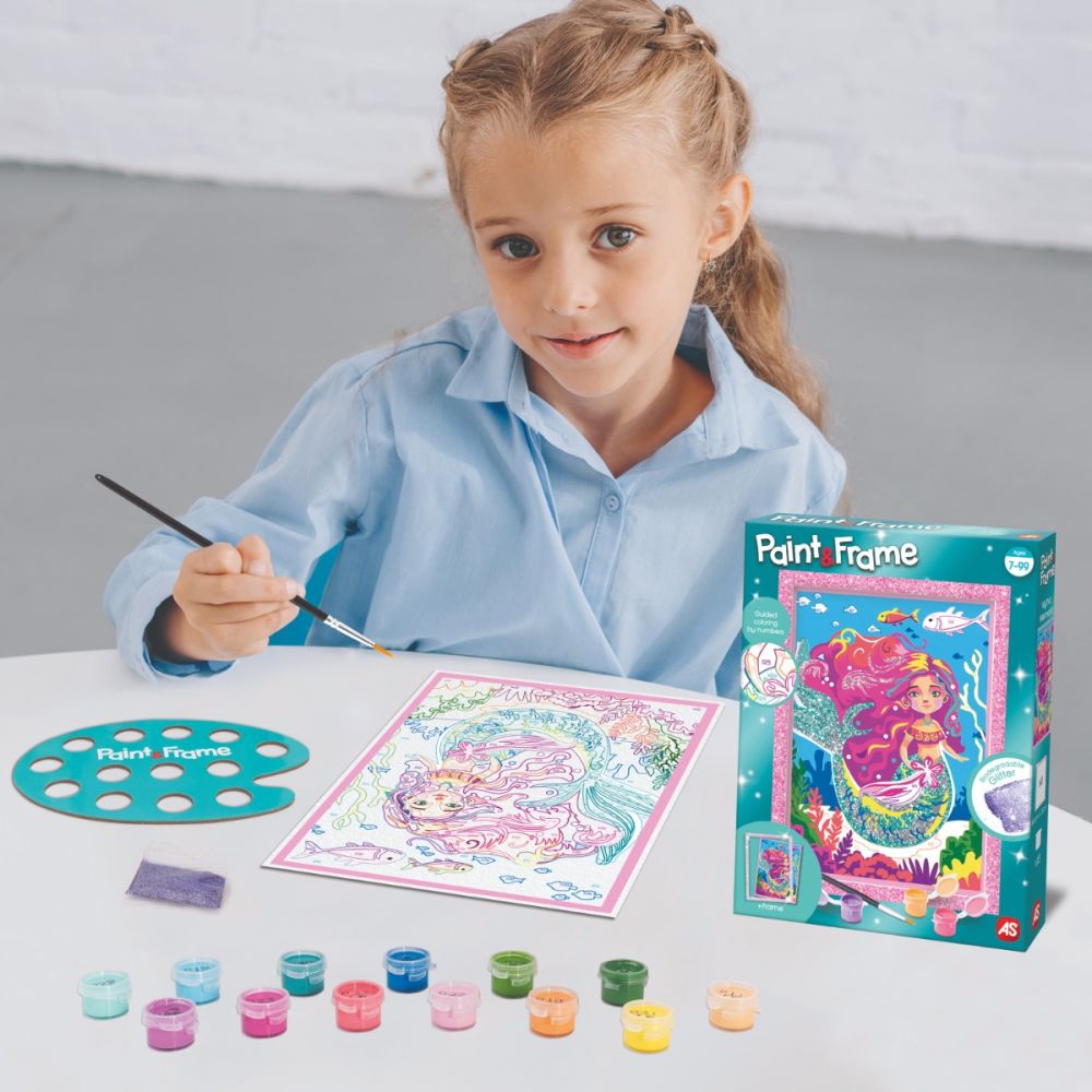 Set de pictura pe numere, Happi Hobbi, Picteaza si inrameaza, Sirena mitica