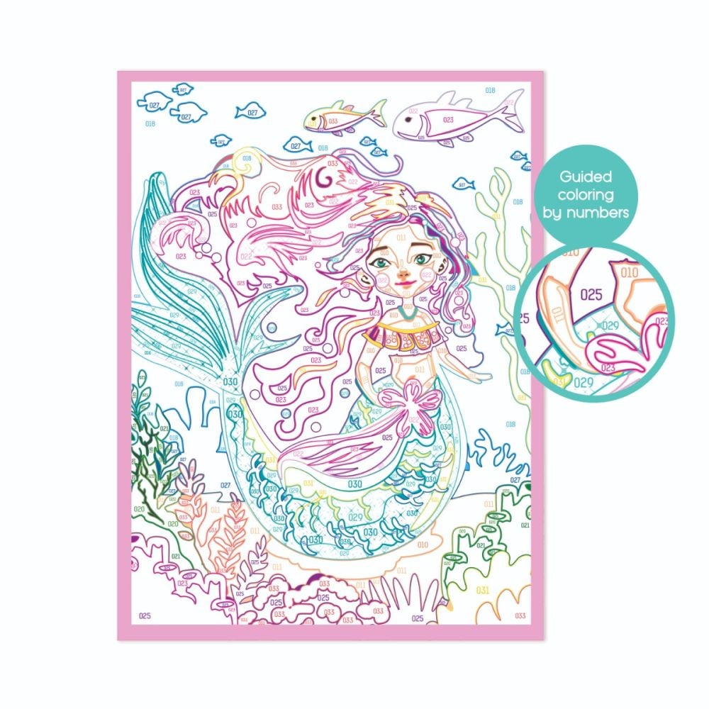 Set de pictura pe numere, Happi Hobbi, Picteaza si inrameaza, Sirena mitica
