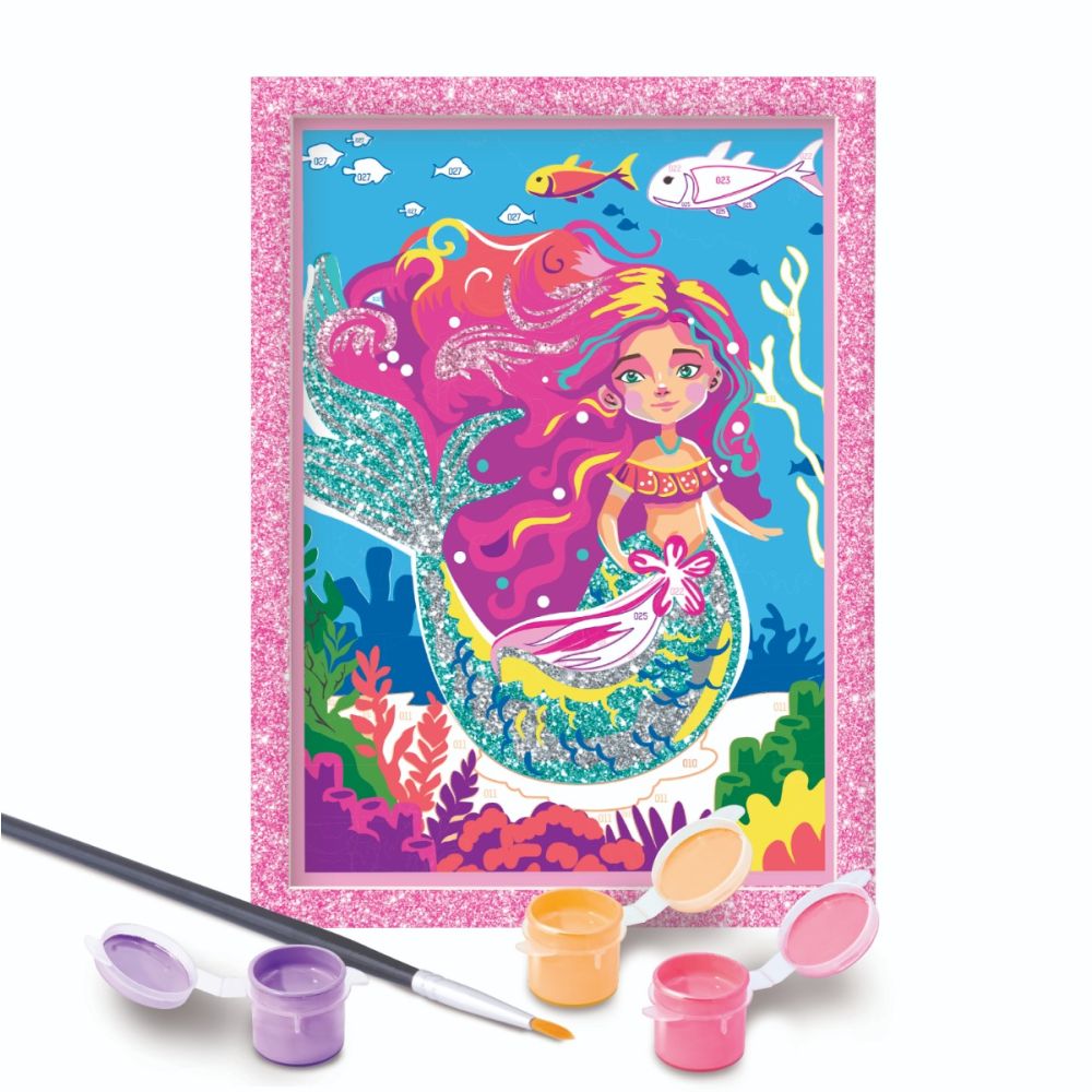 Set de pictura pe numere, Happi Hobbi, Picteaza si inrameaza, Sirena mitica