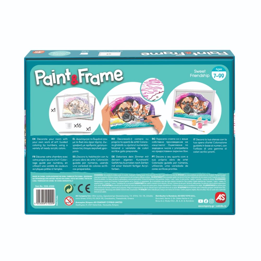 Set de pictura pe numere, Happi Hobbi, Picteaza si inrameaza, Dulce prietenie