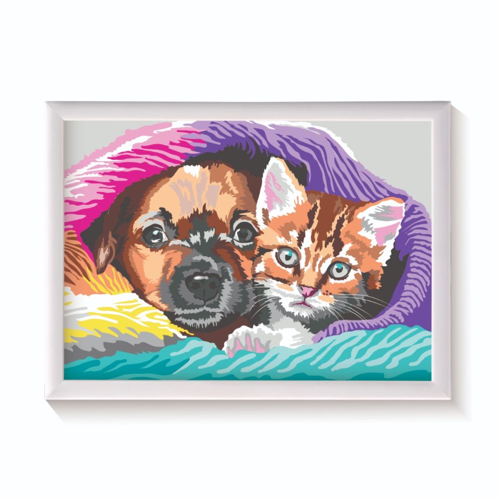 Set de pictura pe numere, Happi Hobbi, Picteaza si inrameaza, Dulce prietenie