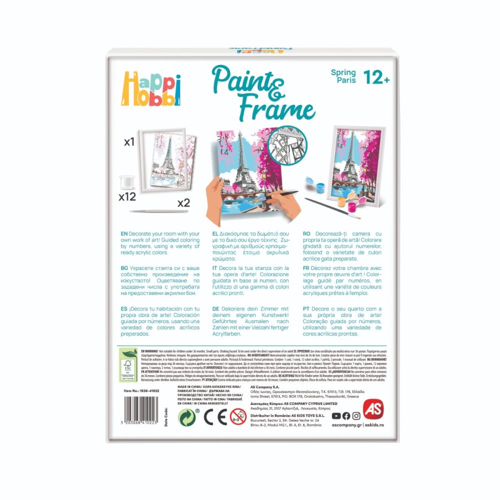 Set de pictura pe numere, Happi Hobbi, Picteaza si inrameaza, Spring Paris