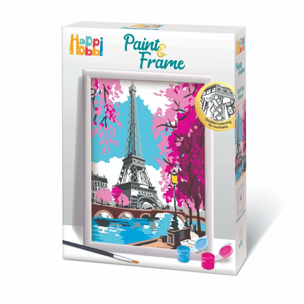 Set de pictura pe numere, Happi Hobbi, Picteaza si inrameaza, Spring Paris