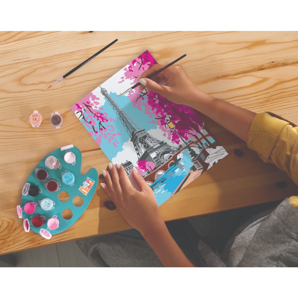 Set de pictura pe numere, Happi Hobbi, Picteaza si inrameaza, Spring Paris