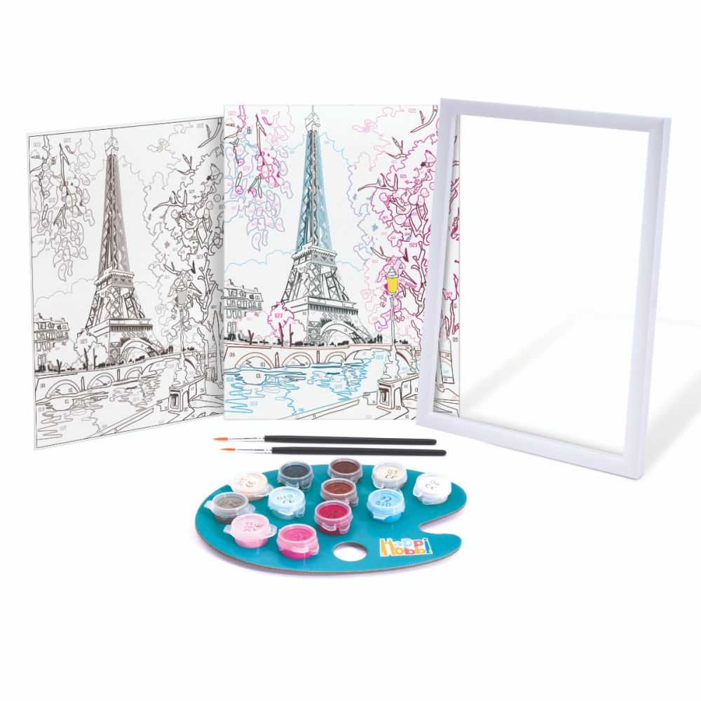 Set de pictura pe numere, Happi Hobbi, Picteaza si inrameaza, Spring Paris