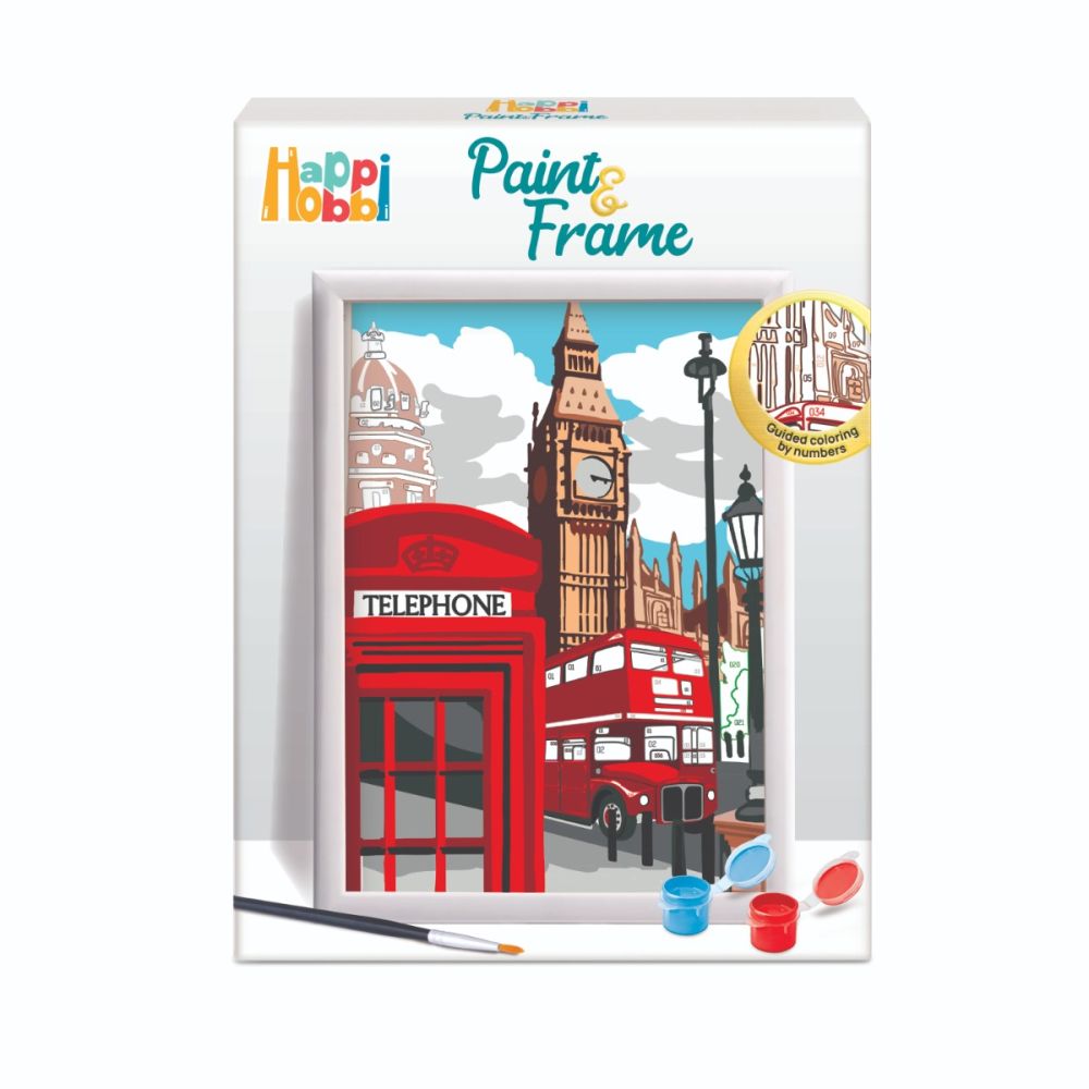 Set de pictura pe numere, Happi Hobbi, Picteaza si inrameaza, Majestic London