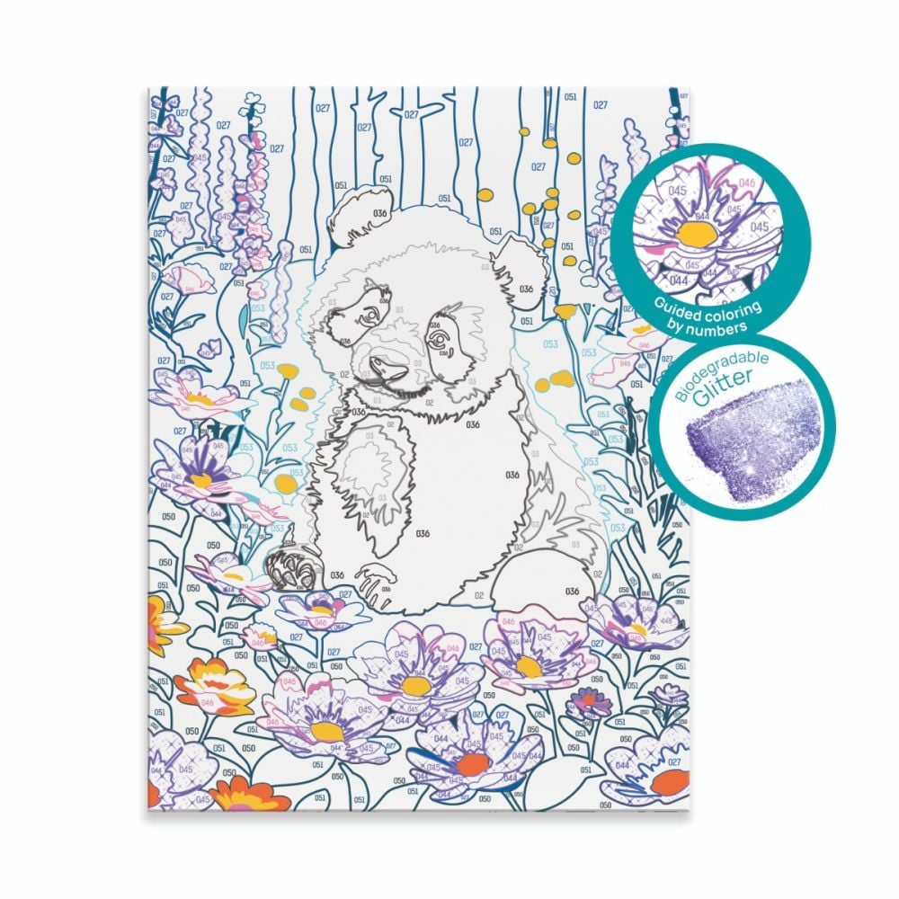 Set de pictura pe numere, Happi Hobbi, Picteaza si inrameaza, Panda visator