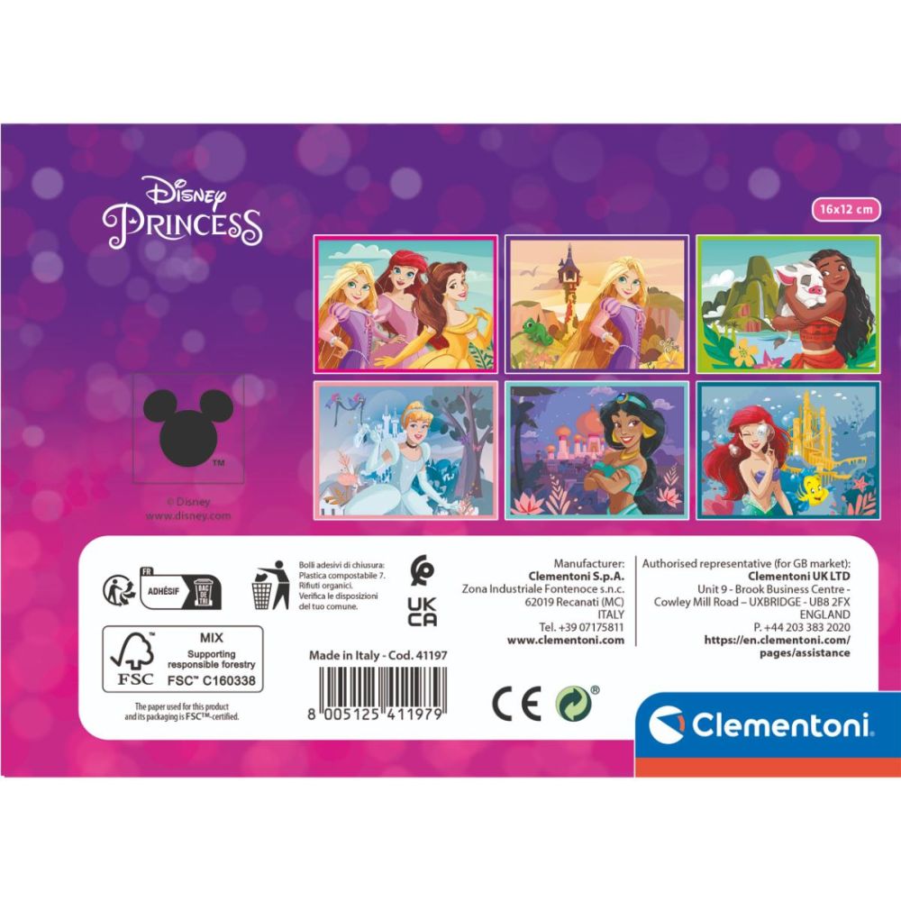 Puzzle Clementoni, Disney Princess, 12 cuburi