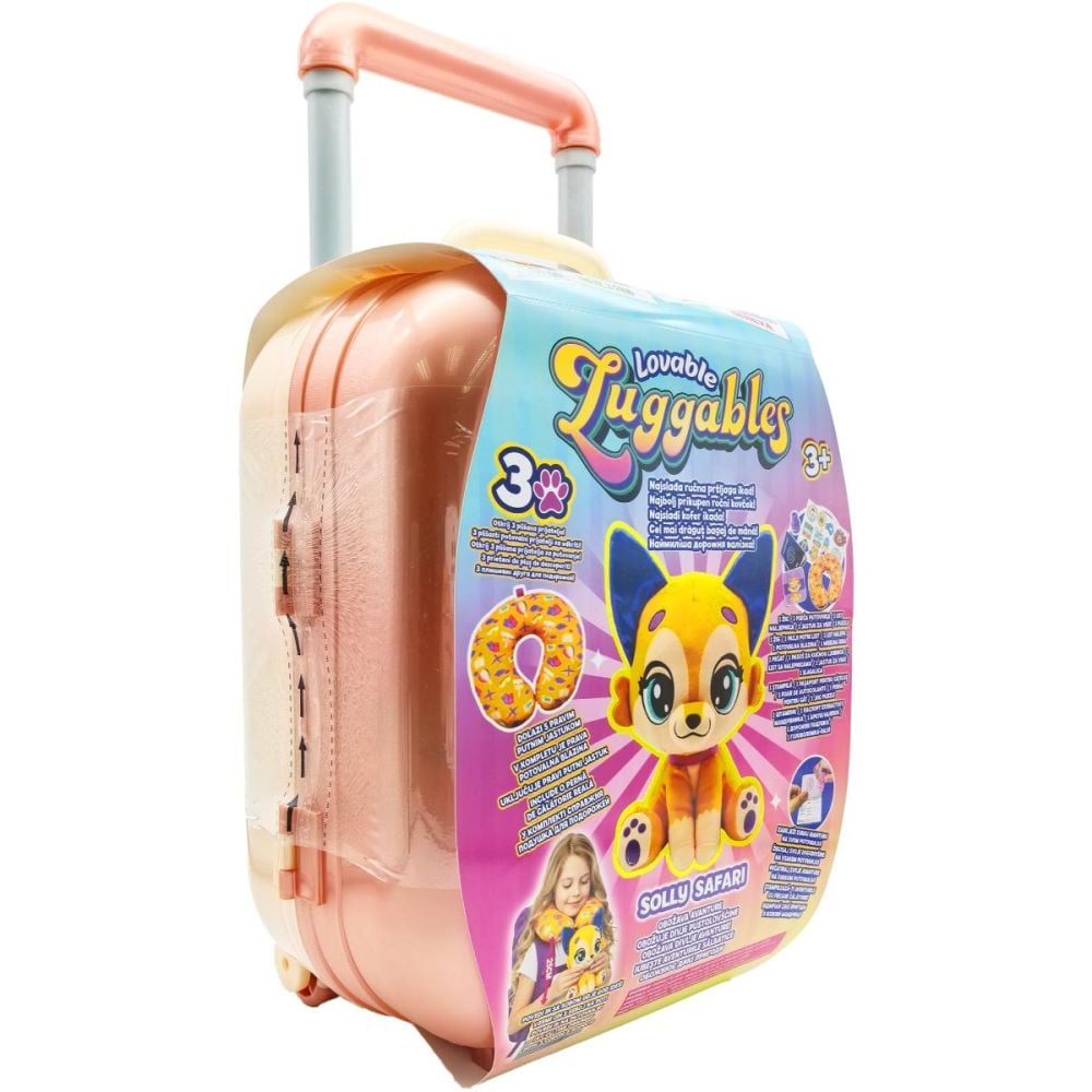 Jucarie de plus si accesorii in troler, Lovables Luggables, Solly Safari