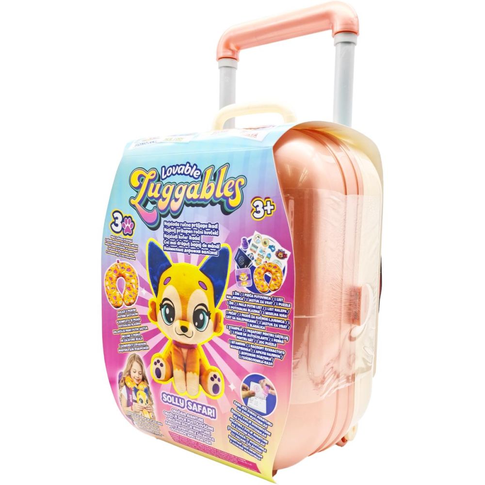 Jucarie de plus si accesorii in troler, Lovables Luggables, Solly Safari