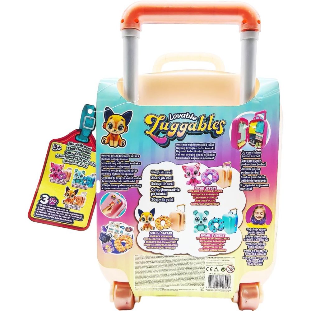 Jucarie de plus si accesorii in troler, Lovables Luggables, Solly Safari
