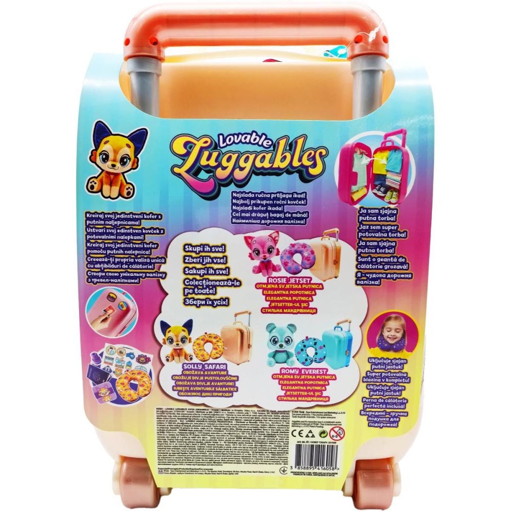 Jucarie de plus si accesorii in troler, Lovables Luggables, Solly Safari