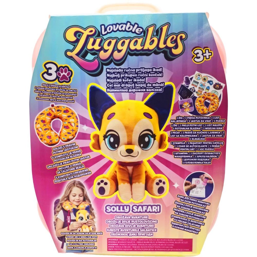 Jucarie de plus si accesorii in troler, Lovables Luggables, Solly Safari